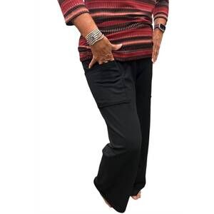 NEW COTTON LANI wide leg pocket pant in black